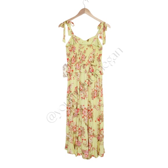 BOG Collective Chartreuse Ladies of the Canyon Midi Dress - Picture 5 of 12